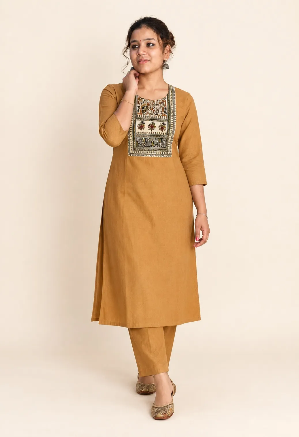 Mustard Panel Kurta