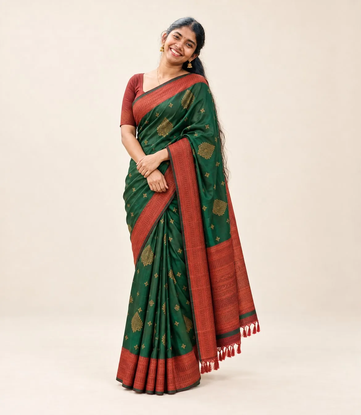 Emerald Madhavi Butta Saree