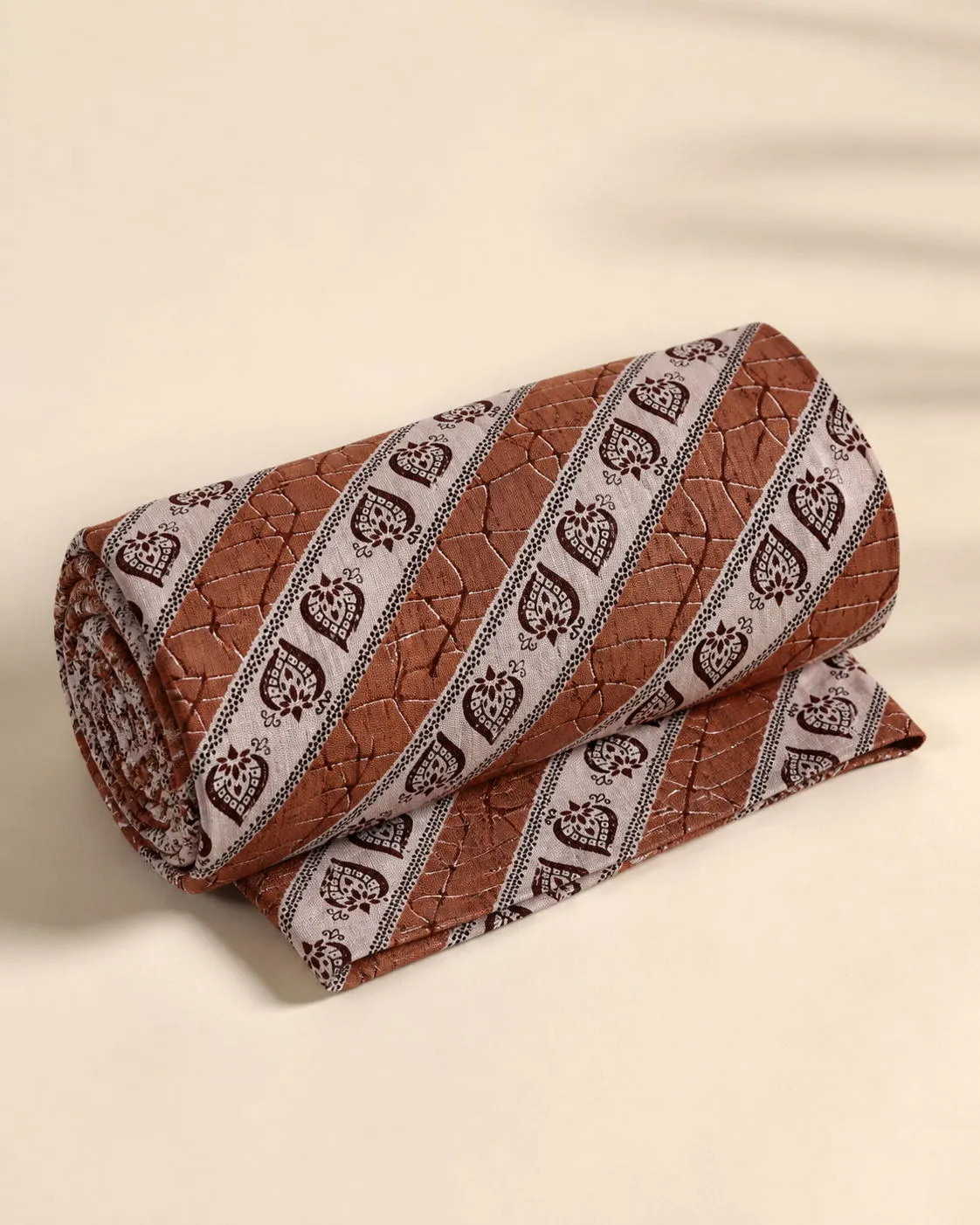Cocoa Paisley Stripe Nighty Fabric photo 2