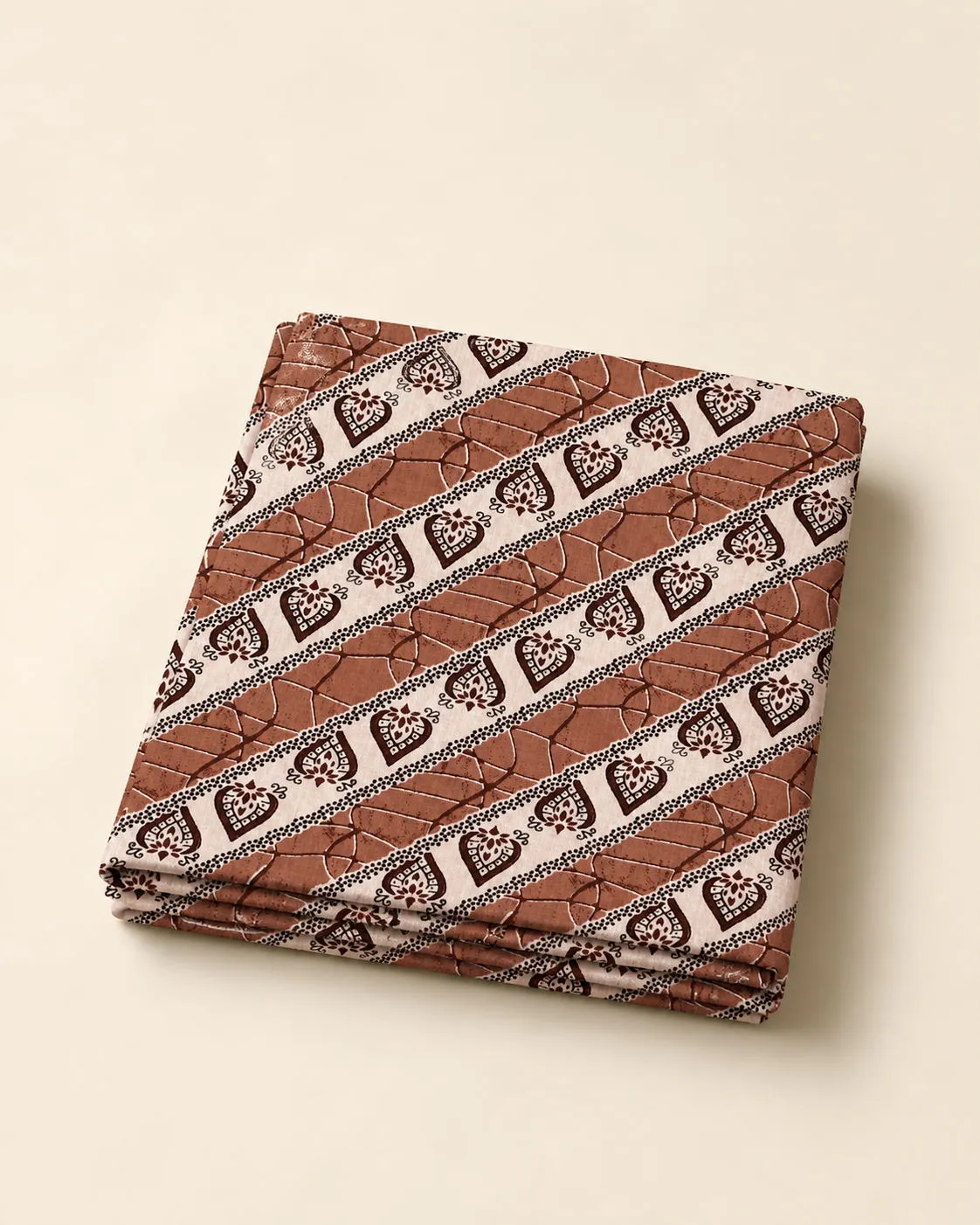 Cocoa Paisley Stripe Nighty Fabric