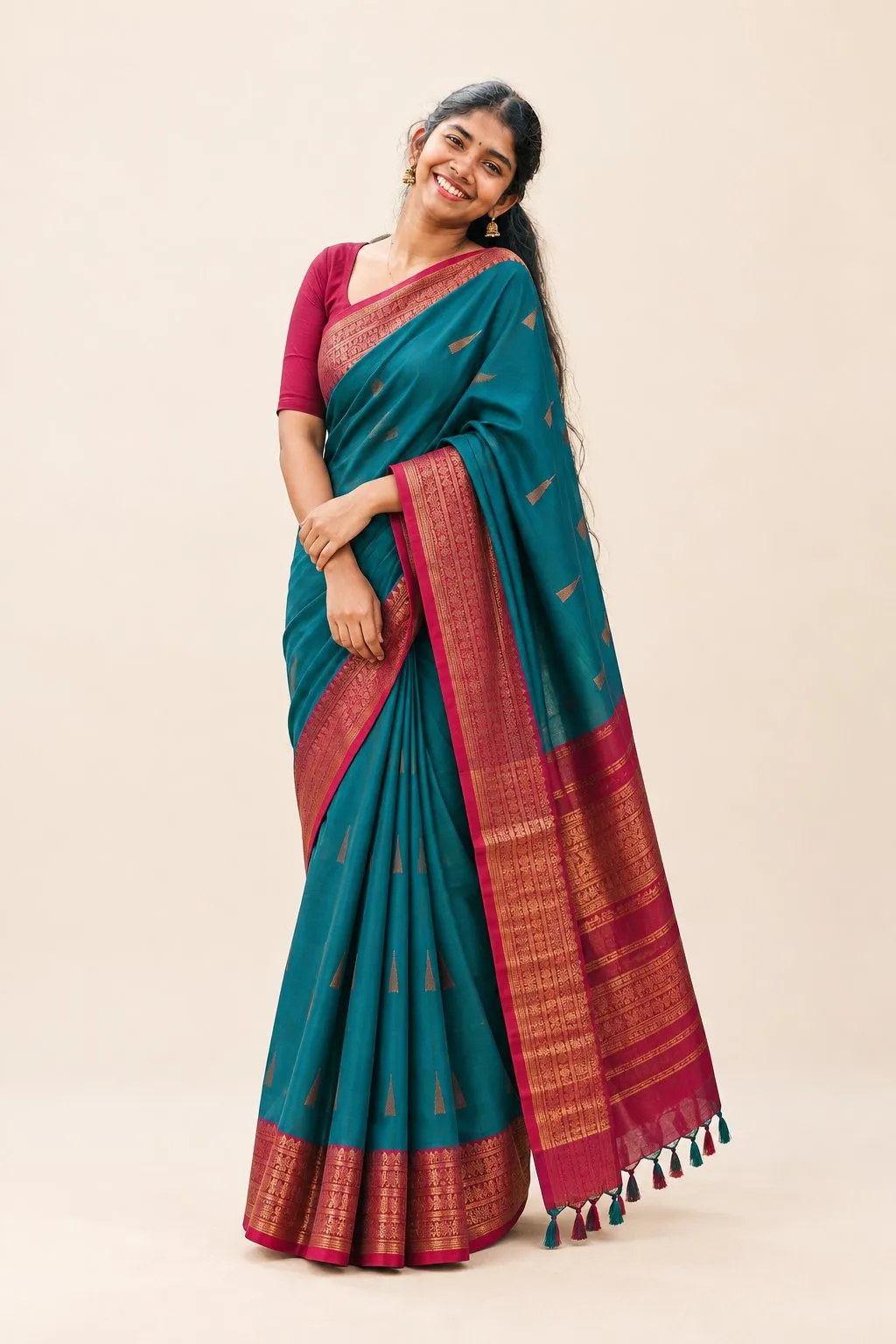 Peacock Teal Saree