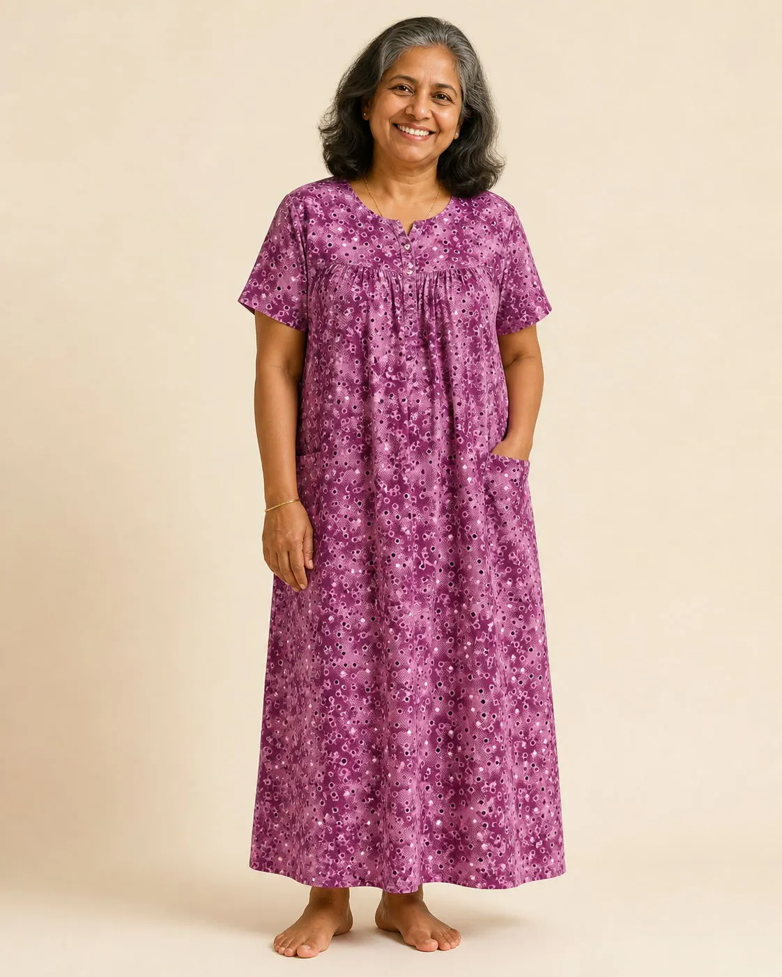 Mauve Bubble Nighty Fabric photo 3