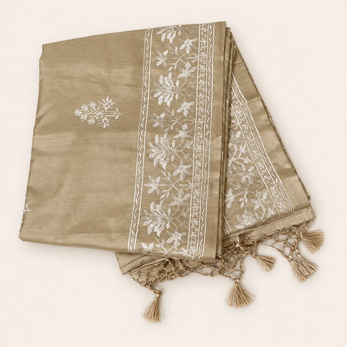 Beige Moonflower Saree