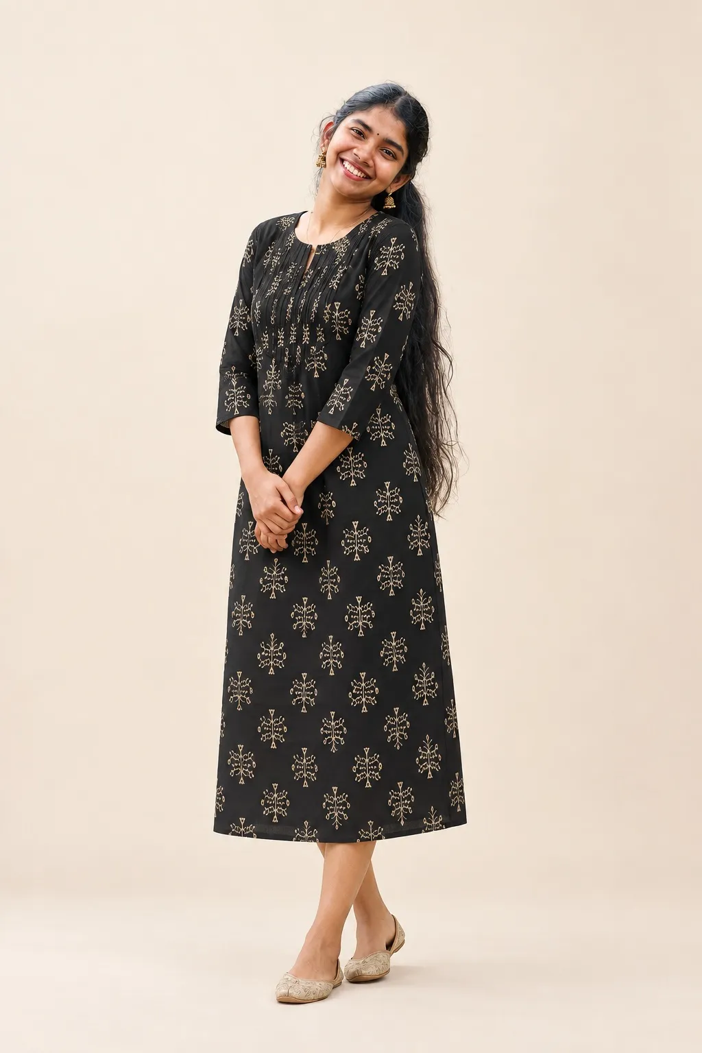 Black Gold Motif Kurti
