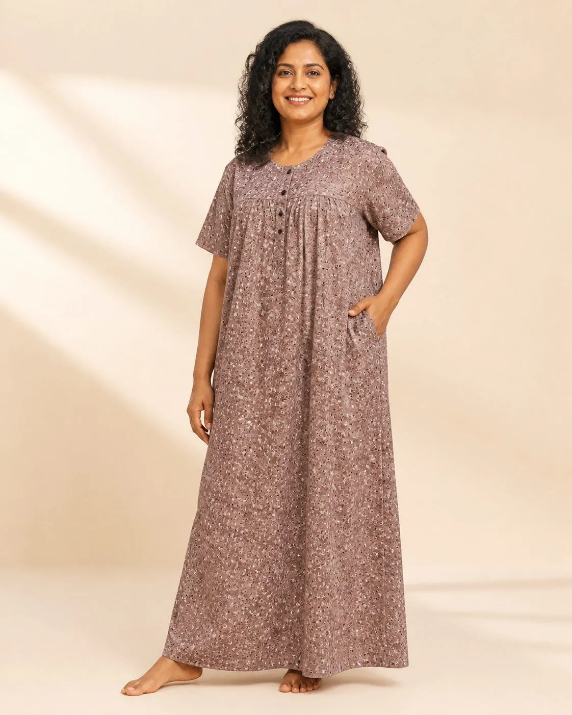 Mauve Pebble Nighty Fabric photo 3