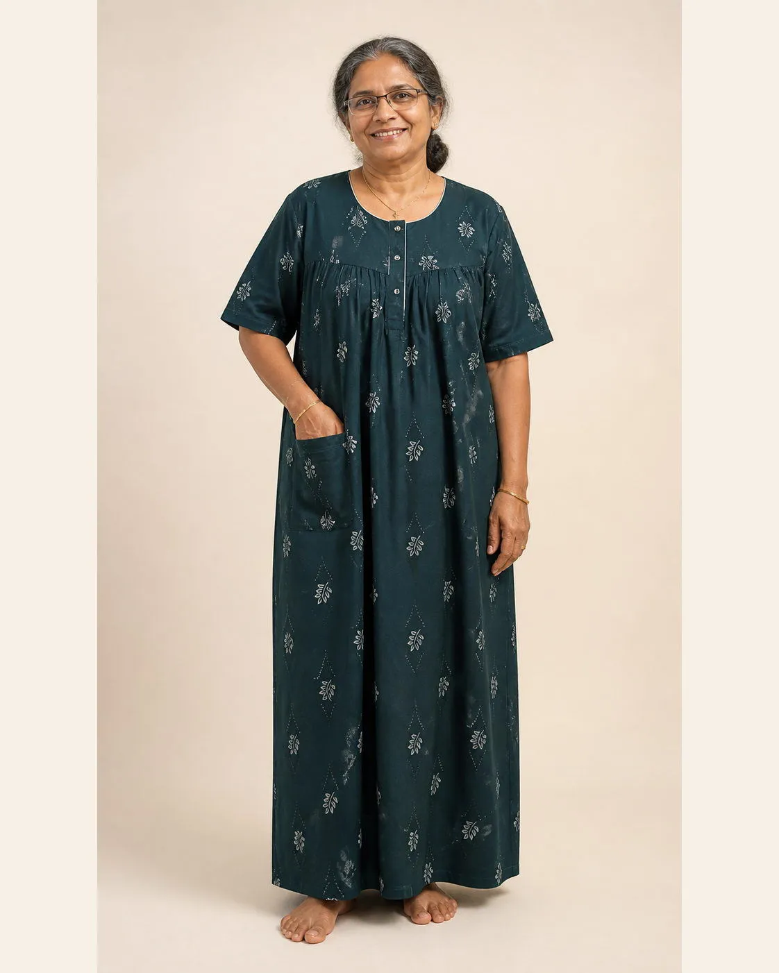 Moonleaf Teal Nighty Fabric photo 3