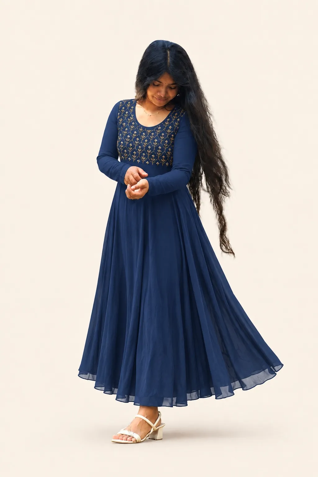 Midnight Blue Flared Kurti
