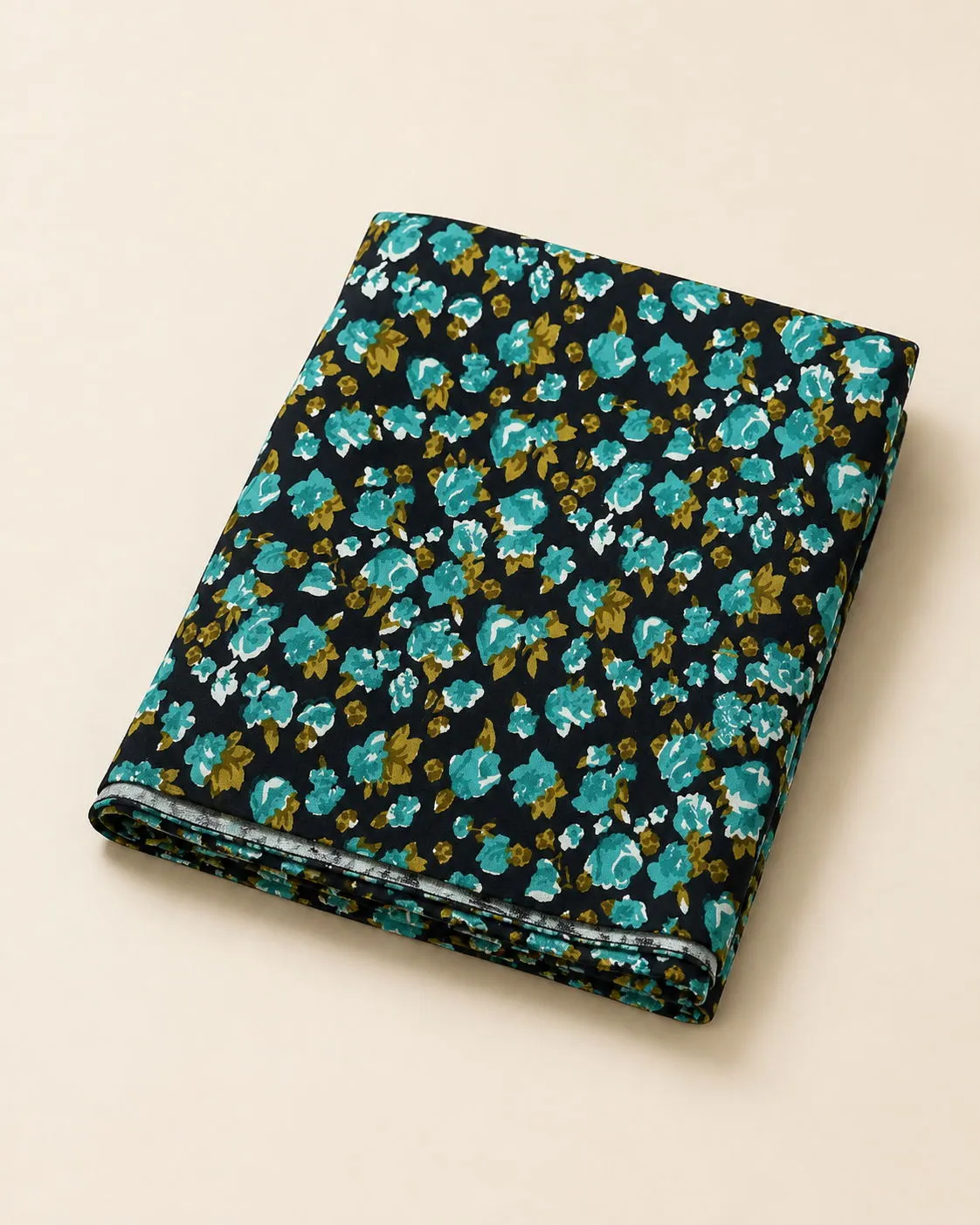 Midnight Aqua Bloom Nighty Fabric