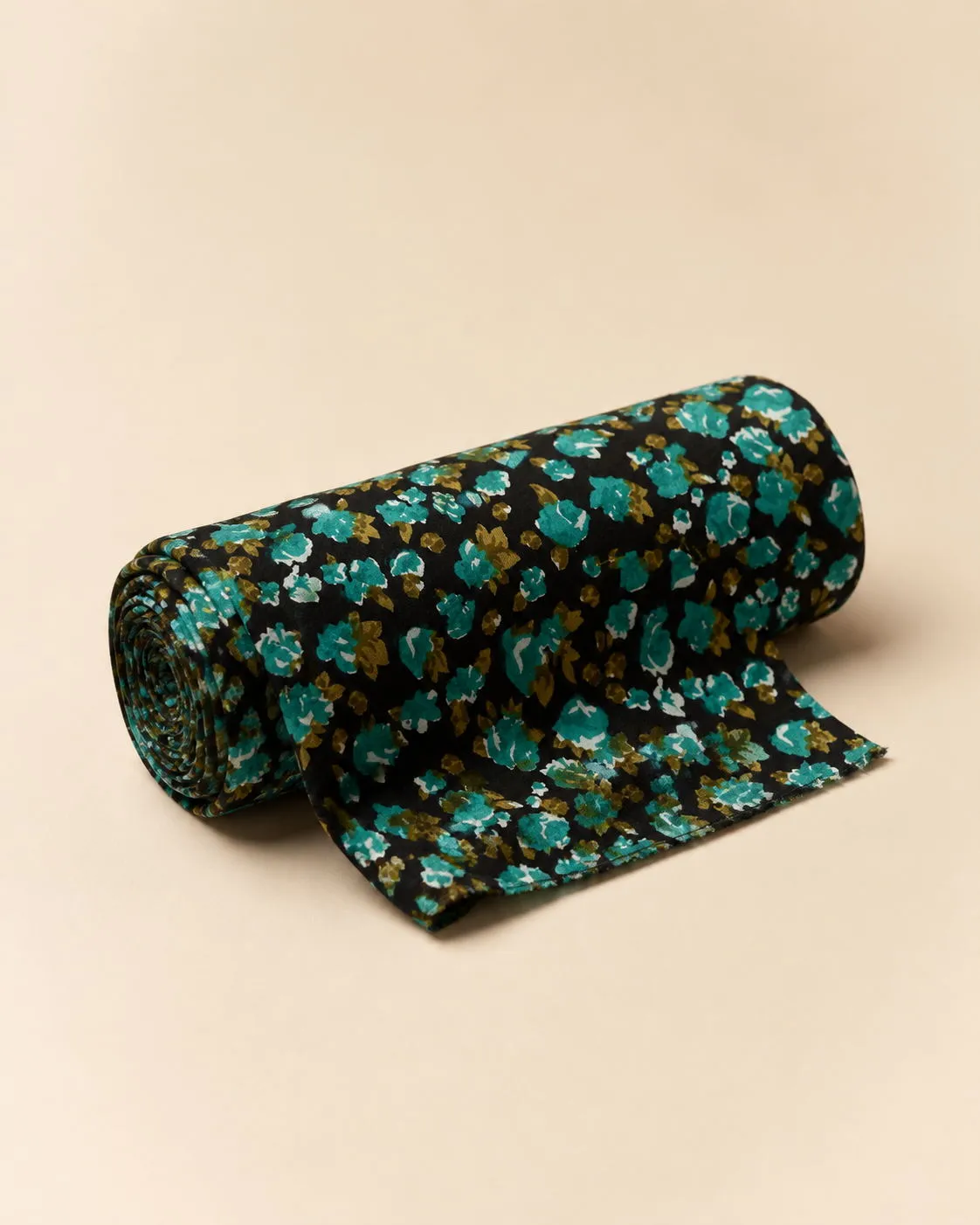 Midnight Aqua Bloom Nighty Fabric photo 2