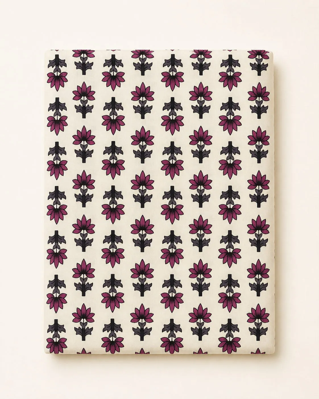 Plum Lotus Ivory Nighty Fabric